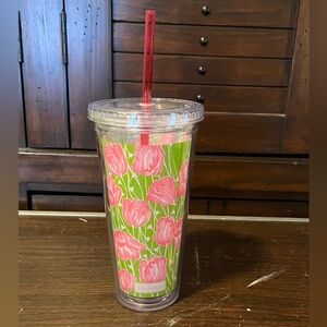 Lily Pulitzer Tumbler with Lid & Straw